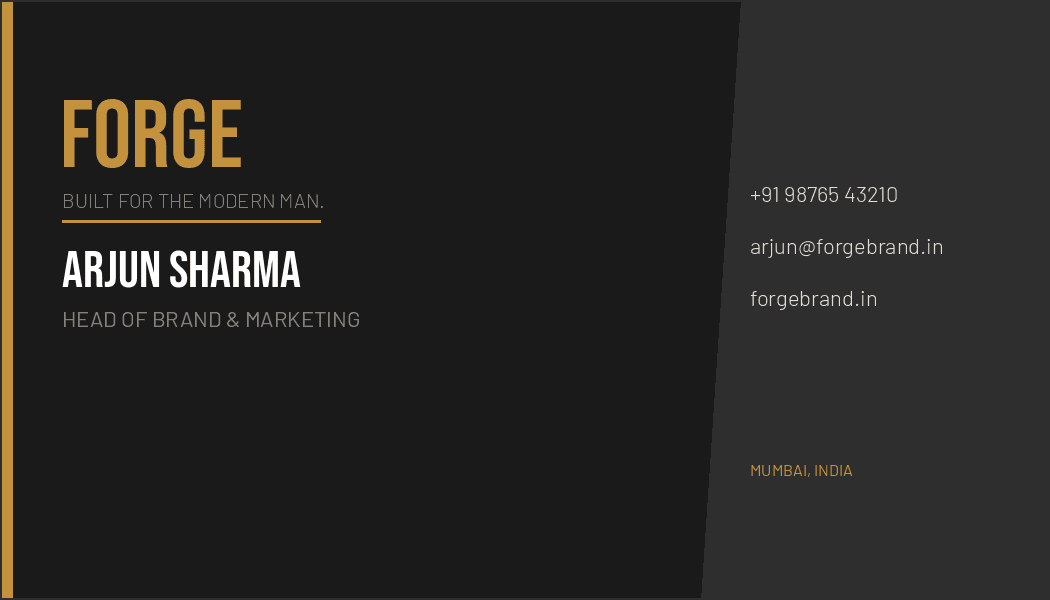 Forge business card front